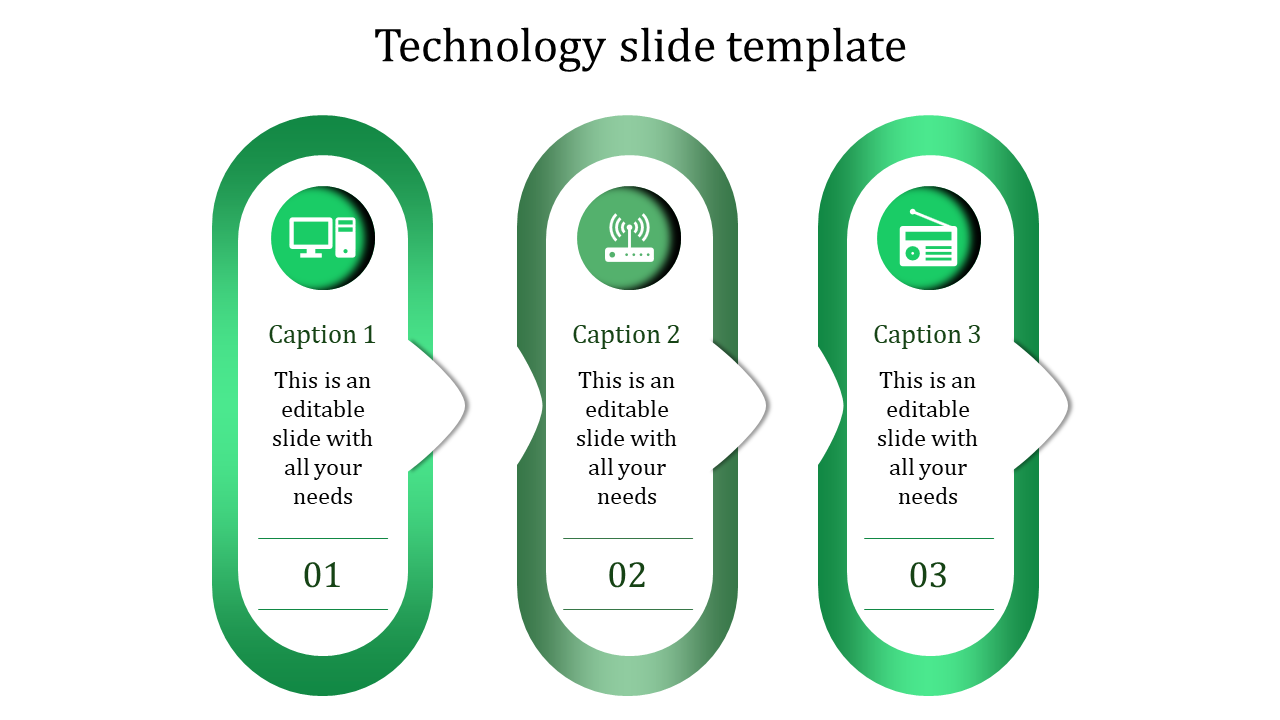 Incredible Technology PowerPoint Template In Green Color Slide